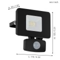 FAEDO 3  97459  lampa zewnętrzna z czujnikiem ruchu led czarna  IP44  EGLO
