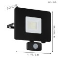 FAEDO 3  97462  lampa zewnętrzna z czujnikiem ruchu led czarna IP44   EGLO