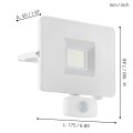 FAEDO 3  33158  lampa zewnętrzna led z czujnikiem ruchu biała  IP44  EGLO