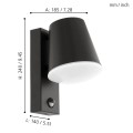 CALDIERO 97451  kinkiet zewnętrzny led z czujnikiem ruchu antracyt IP44  EGLO