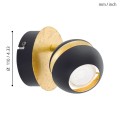 NOCITO 95482 KINKIET LED CZARNO-ZŁOTY  EGLO
