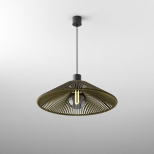 Lampa wisząca SNOP 40 E27 Phase-Control zwieszany czarny + klosz khaki 59923-E000-00-PH-K2 Aqform