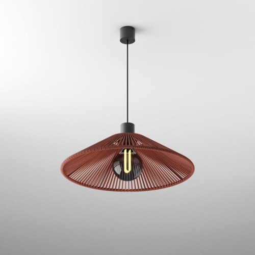 Lampa wisząca SNOP 60 E27 Phase-Control zwieszany czarny + klosz terakota 59924-0000-U8-PH-R2 Aqform