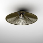 Plafon SNOP 60 E27 Phase-Control natynkowy czarny + klosz khaki 47048-E000-00-PH-K2 Aqform