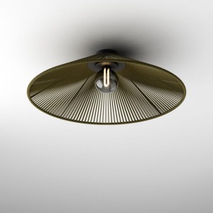 Plafon SNOP 60 E27 Phase-Control natynkowy czarny + klosz khaki 47048-E000-00-PH-K2 Aqform