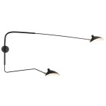 Lampa ścienna kinkiet 2xE14 CRANE-2W S czarna 110 cm W8702-S