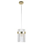 Lampa wisząca Vetro 1 złota , przeźroczyste szkło 1xE14 LP-2910/1P GD  LIGHT PRESTIGE 