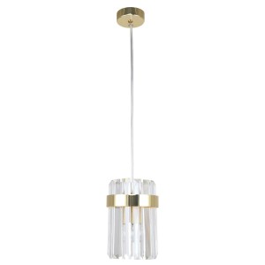 Lampa wisząca Vetro 1 złota , przeźroczyste szkło 1xE14 LP-2910/1P GD  LIGHT PRESTIGE 