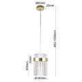 Lampa wisząca Vetro 1 złota , przeźroczyste szkło 1xE14 LP-2910/1P GD  LIGHT PRESTIGE 