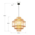 Lampa wisząca  Stela rattanowa 1xE27 LP-2026/1P