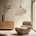 Rattanowa lampa wisząca Shella 60 cm jasne drewno 1xE27  LP-1806/1P 60cm