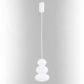 Lampa wisząca ze szkła białe klosze stos kamieni ORLANDO 8824