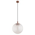 Lampa wisząca szklana kula brudny róż opalizowana efekt mgły modne wykończenie terakota SACRAMENTO 8829