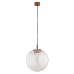 Lampa wisząca szklana kula brudny róż opalizowana efekt mgły modne wykończenie terakota SACRAMENTO 8829