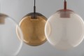 Lampa wisząca szklana kula brudny róż opalizowana efekt mgły modne wykończenie terakota SACRAMENTO 8829