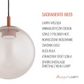 Lampa wisząca szklana kula brudny róż opalizowana efekt mgły modne wykończenie terakota SACRAMENTO 8829
