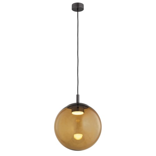 Lampa wisząca duża kula szklany klosz bursztynowy przezroczysty kolor akcenty stal z efektem szczotkowanego tytanu SACRAMENTO 8831 697f09f0ffa71388c3a4d5500cc5c3e5.jpg