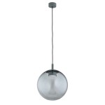 Lampa wisząca szklana kula z ciemnym przydymionym szkłem i akcentami stalowymi w kolorze ciemnej zieleni SACRAMENTO 8830