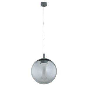 Lampa wisząca szklana kula z ciemnym przydymionym szkłem i akcentami stalowymi w kolorze ciemnej zieleni SACRAMENTO 8830