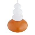 Lampa wisząca ze szkła w dwóch kolorach biały opal połysk i soczysta pomarańcza DIEGO 8822