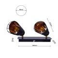 RICK  ML5566  lampa sufitowa regulowana czarno-złota  MILAGRO