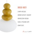 Lampa wisząca ze szkła w dwóch kolorach miodowy połysk duży klosz biały DIEGO 8821