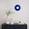 Kinkiet, lampa kobaltowa  design modern retro obłe kształty kulka biała na ścianę TEVO 8813