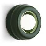 Kinkiet w stylu modern efektowne kształty szkła kolor butelkowej zieleni, mała kulka TEVO 8810