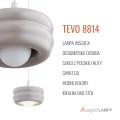 Lampa wisząca w stylu modern z białą kulką, obłe kształty retro szkło kaszmir opal TEVO 8814