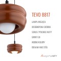 Lampa wisząca w stylu modern z białą kulką, obłe kształty retro szkło terakota opal TEVO 8817