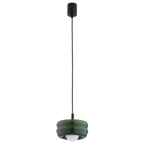 Lampa wisząca w stylu modern z białą kulką, obłe kształty retro szkło butelkowa zieleń opal TEVO 8815  6e01c997e0b0e96a20f70987c7d542de.jpg