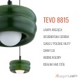Lampa wisząca w stylu modern z białą kulką, obłe kształty retro szkło butelkowa zieleń opal TEVO 8815