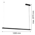 Lampa wisząca belka LED świecąca góra i dół 120 cm długości czarny kolor MIAMI 8835