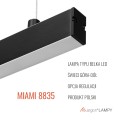 Lampa wisząca belka LED świecąca góra i dół 120 cm długości czarny kolor MIAMI 8835