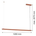 Lampa wisząca belka LED świecąca góra i dół 120 cm długości terakota kolor MIAMI 8834
