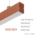 Lampa wisząca belka LED świecąca góra i dół 120 cm długości terakota kolor MIAMI 8834