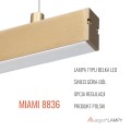 Lampa wisząca belka LED świecąca góra i dół 120 cm długości złoty kolor MIAMI 8836