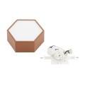 Lampa sufitowa heksagon kolor terakota LED stal lakierowana, szklana przysłona LIBERO 8783