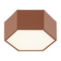 Lampa sufitowa heksagon kolor terakota LED stal lakierowana, szklana przysłona LIBERO 8783