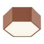 Lampa sufitowa heksagon kolor terakota LED stal lakierowana, szklana przysłona LIBERO 8783