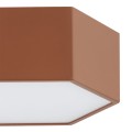 Lampa sufitowa heksagon kolor terakota LED stal lakierowana, szklana przysłona LIBERO 8783