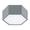 Lampa sufitowa heksagon ciemna szałwia LED stal lakierowana, szklana przysłona LIBERO 8784