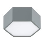 Lampa sufitowa heksagon ciemna szałwia LED stal lakierowana, szklana przysłona LIBERO 8784