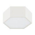 Heksagonalny plafon LED stal lakierowana kremowa biel, szklana przysłona 17cm szerokości LIBERO 8781
