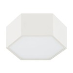 Heksagonalny plafon LED stal lakierowana kremowa biel, szklana przysłona 17cm szerokości LIBERO 8781