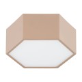 Plafon Reach Peach heksagonalny  LED brzoskwiniowy kolor stal lakierowana, szklana przysłona 17cm szerokości LIBERO 8782
