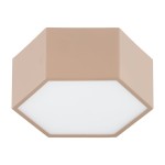 Plafon Reach Peach heksagonalny  LED brzoskwiniowy kolor stal lakierowana, szklana przysłona 17cm szerokości LIBERO 8782