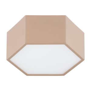 Plafon Reach Peach heksagonalny  LED brzoskwiniowy kolor stal lakierowana, szklana przysłona 17cm szerokości LIBERO 8782