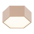 Plafon Reach Peach heksagonalny  LED brzoskwiniowy kolor stal lakierowana, szklana przysłona 17cm szerokości LIBERO 8782