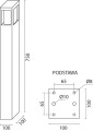 Lampa ogrodowa  słupek stojący na E27 SQUER 75